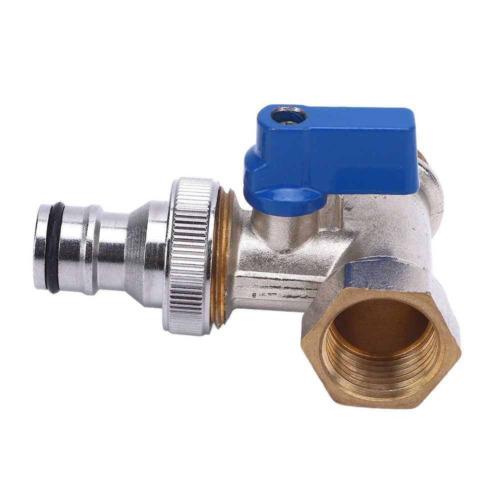 ^Quarter Turn Ball Valve Tee Connector Brass Angle Stop Valve G1/2 DN15 ...