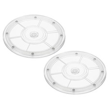 2Pcs 8 inch Rotating Swivel Stand Turntable with Steel Ball Bearings Clear