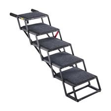 Dog Stairs for Car, 5 Steps Extra Wide Foldable Dog Ramp for Large Dogs with Non