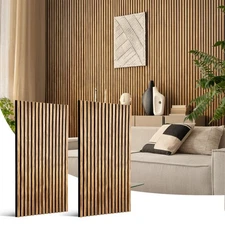 Wood Slat Wall Panel - 2 Pcs Soundproof Wood Panels for Wall and Ceiling 47.2...
