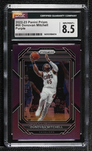 2022-23 Panini Prizm Purple Prizm /99 Donovan Mitchell #66 CGC 8.5