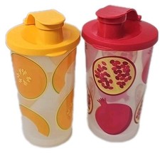 NEW Tupperware Eco+ 16oz 500ml BPA-Free Water Bottles Yellow Red (2-Pack)
