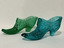 Blue And Green Vintage Victorian Lady s Shoe Slippers 5