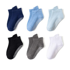6 Pairs 0-5 Years Old Non-Slip Kids Socks with Grip Little Girls Boys Ankle Sock