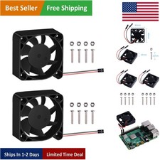 Dual 40x10mm Brushless Cooling Fans for Raspberry Pi - Silent Operation, 4.8 CFM