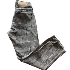 Pleasures Fingerprint Denim Jeans Black Purple AOP Streetwear Sz 30