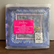 Lilly Pulitzer Blue Grotto Elephant Printed Napkins/Coasters Set of 4 New