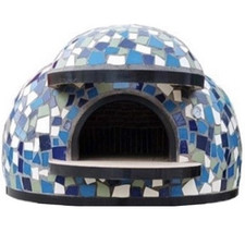 Forno Legna Artigianale Linea Cetara Rivestimento Mosaico Blu Alta Resistenza