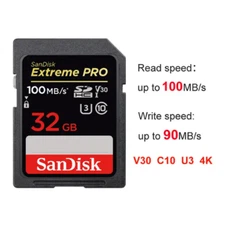 Original New SanDisk Extreme PRO SD Card 100M 32GB 4K UHD For Camera SD Card