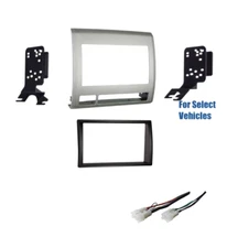 Gray 2 Din Car Stereo Radio Dash Wire Kit Combo for some 2005-2011 Toyota Tacoma