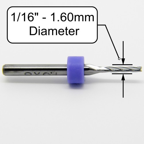 Dieci Pezzi 1/16" Punta Router in Carburo - Spirale Chip Breaker Flauti CNC PCB - Foto 1 di 3
