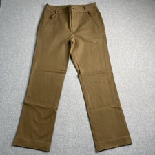 LRL Lauren Ralph Lauren Pants Women  s 6 Flat Front Leather Trim Tan Brown