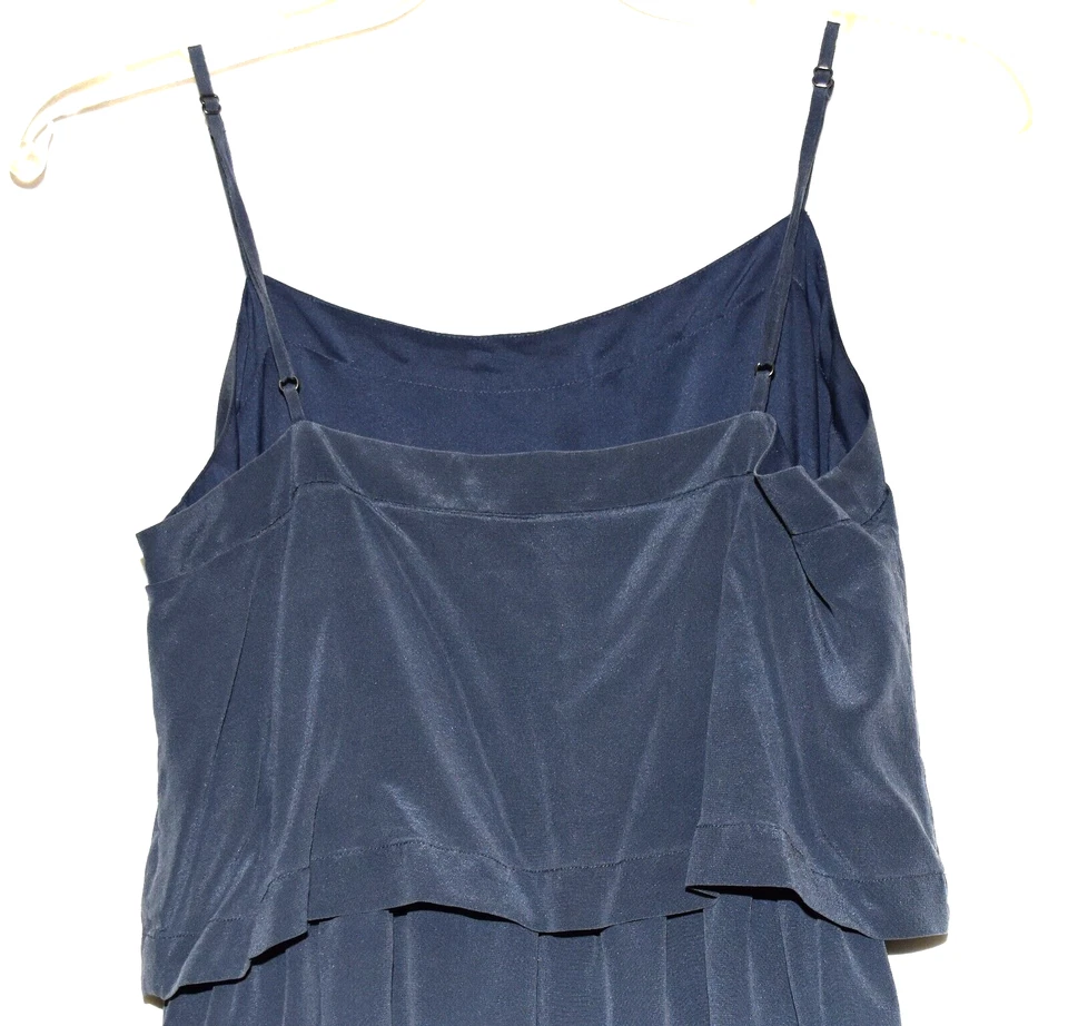 Madewell Blue Silk Chiffon Adjustable Spaghetti Strap Pullover Dress Size 4 - Image 4 of 4