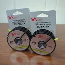 Scientific Anglers Absolute Trout Clear Tippet Assortment LOT - 2X-4X + 4X-6X
