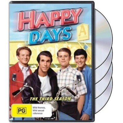 Happy Days : Season 3 (DVD, 1975, 4-Disc) PAL Region 4 (Complete Third Season)