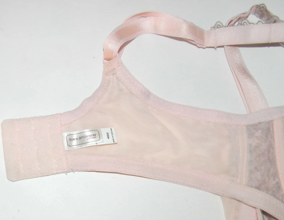 Sujetador Town & Country by LUNAIRE 201-11 Luxe de encaje/malla sin forro 40DD rosa/marrón Foto 4 de 4