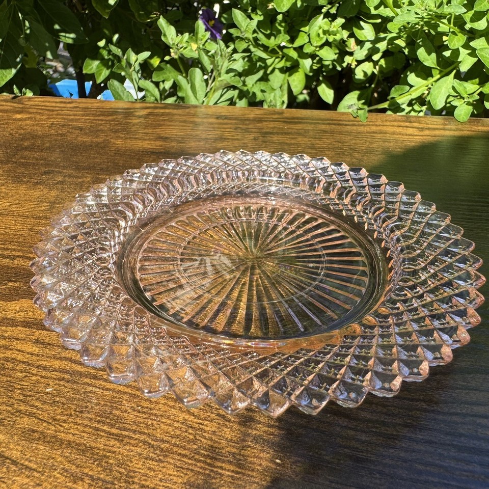 Anchor Hocking Pink Depression Glass Miss America 5 3/4” Diamond Plate