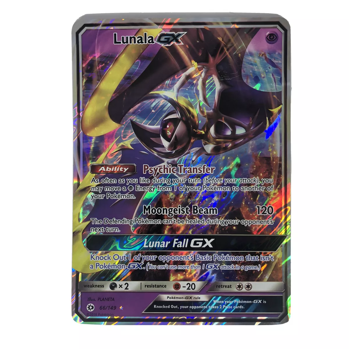 Lunala GX 66/149 Sun Moon Holo Jumbo Pokemon Card - OVERSIZED