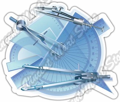 Architecture Drawing Tool Engineer Car Bumper Window Vinyl Sticker ...