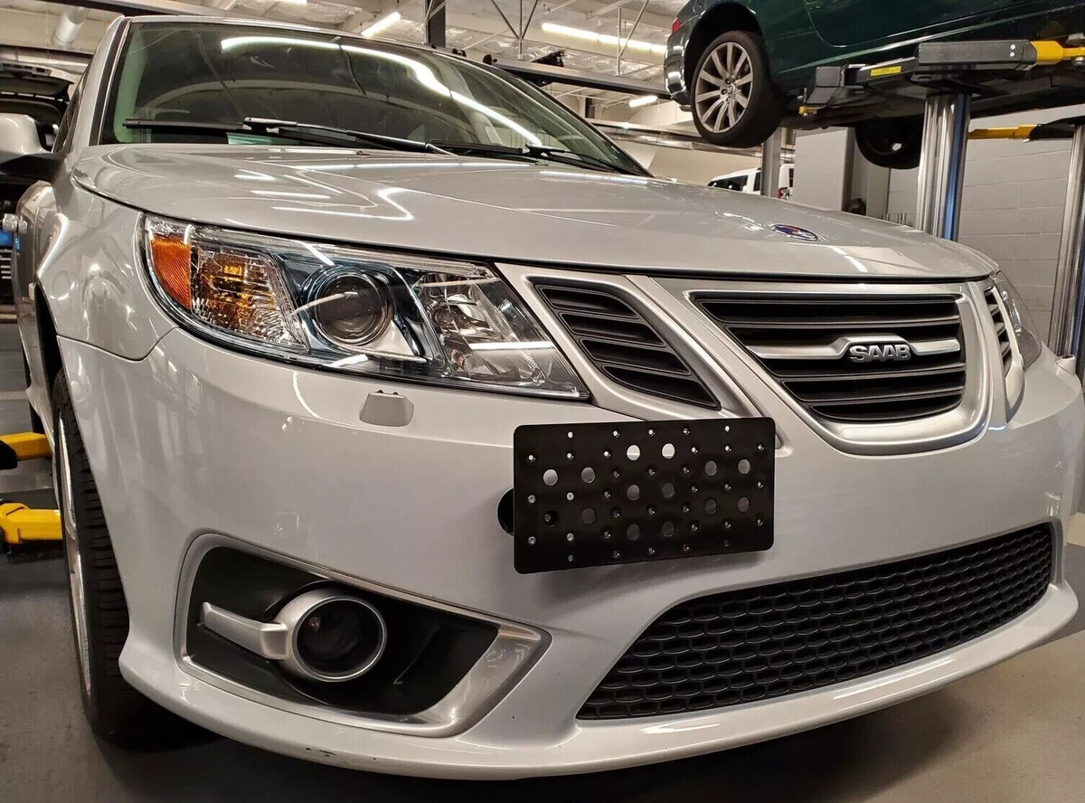 Front Bumper Tow Hook License Plate Tag Mount Bracket for Saab 9-3