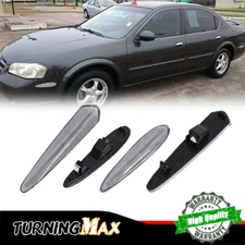 Fits 2000-2003 Nissan Maxima Front + Rear Side Marker Light Lamp Clear Housings