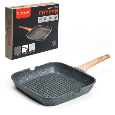 Grillpfanne Antihaft Grillplatte Bratentopf Pfanne Kochen Steak Frühstück Maker UK