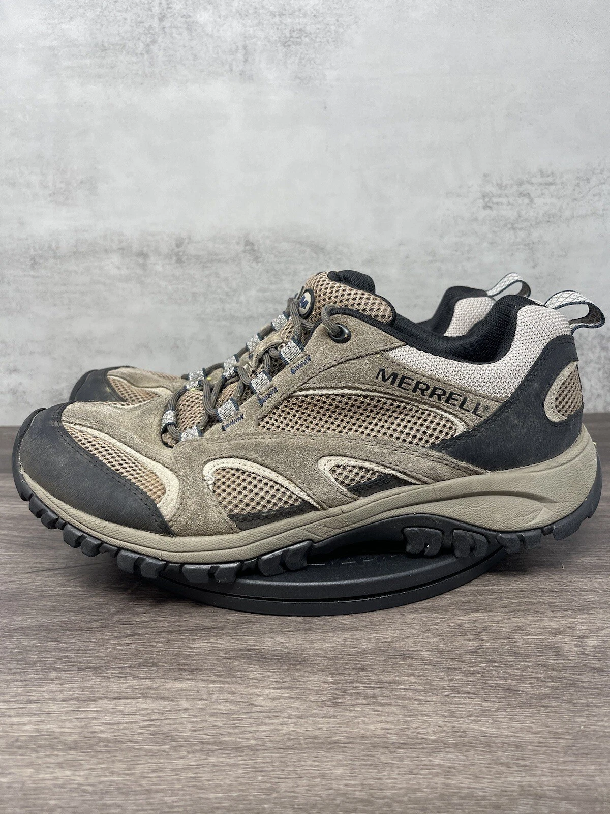 Merrell Shoes Mens 10 Boulder Hiking Low Top Outdoors Brown Black Walking Trail