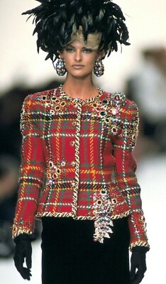 ジャケット・アウター 90s Oscar de la Renta shawl collar JKT 1991-1992 FALL RUNWAY VINTAGE OSCAR DE LA RENTA WOOL JEWELED