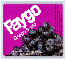 1960's-70's Faygo Grape Soda Label Original S59E