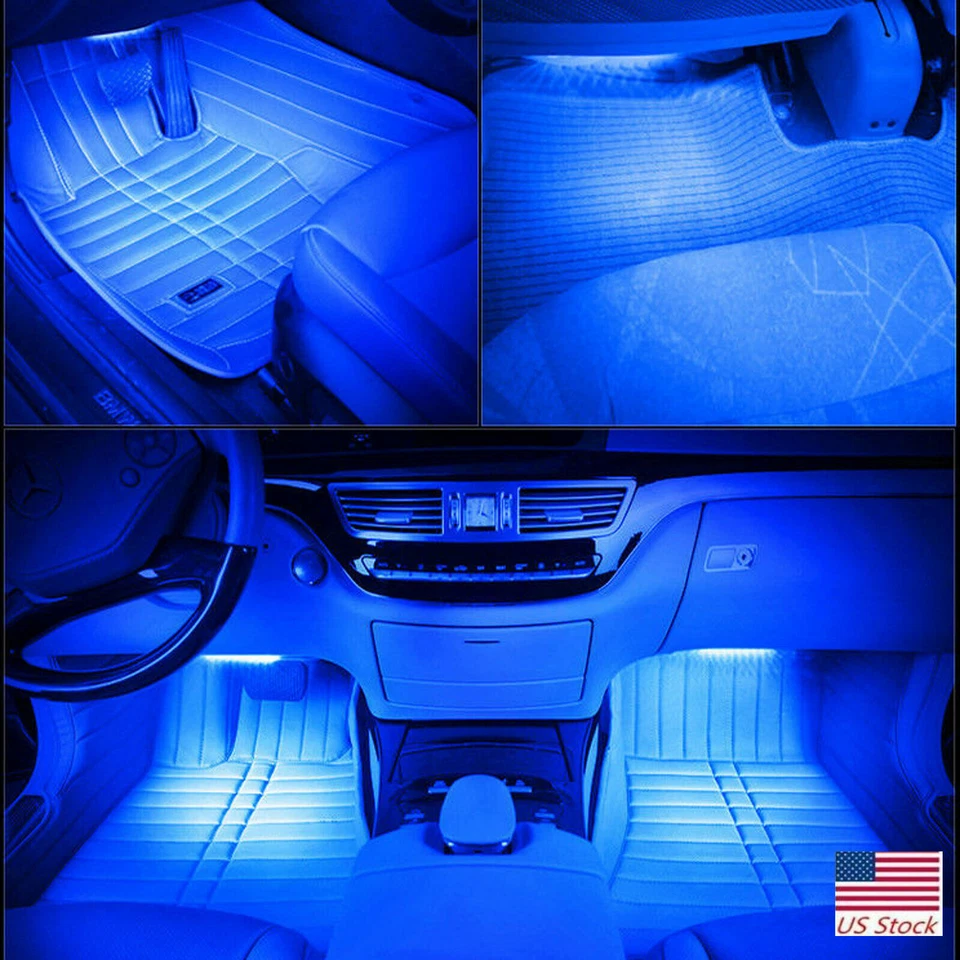 RGB LED Lights Under Dash Car Interior Atmosphere Strip Neon Light Kit - Image 4 of 4