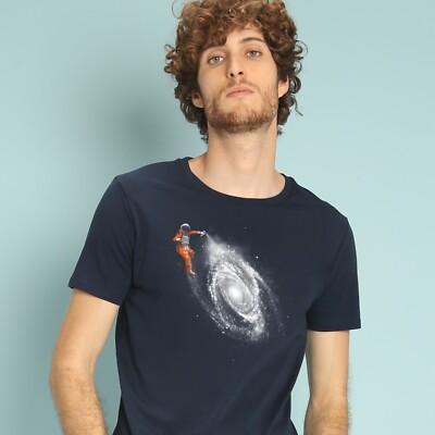 Herren T-Shirt Kurzarm SPACE ART Farbe Marineblau
