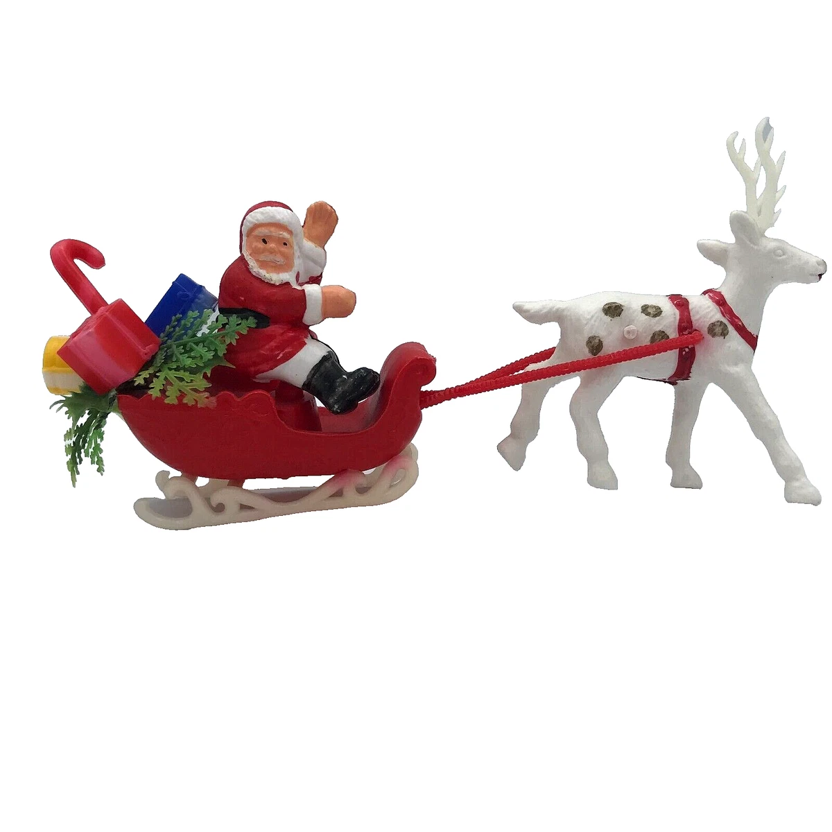 Toy santa cheap sleigh and reindeer
