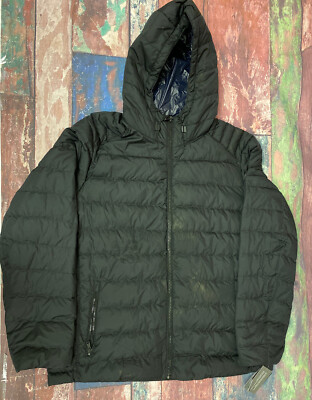 Michael Kors Black Wind Resistant Down Jacket Zip Front Closure