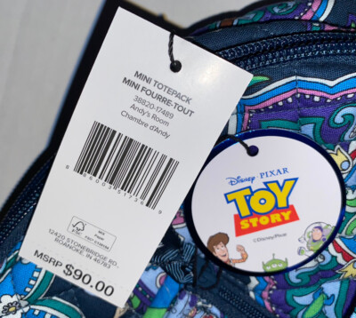 New Vera Bradley Mini Totepack Backpack Bag Disney Pixar Toy  display picture 2