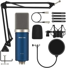 Xlr Condenser Microphone Kit & Boom Arm Stand-shock Mount-pop Filter-windscreen