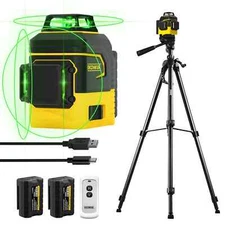 IKOVWUK Laser Level, 3x360° Cross Line for Construction 12-Lasers+ Tripod & Case