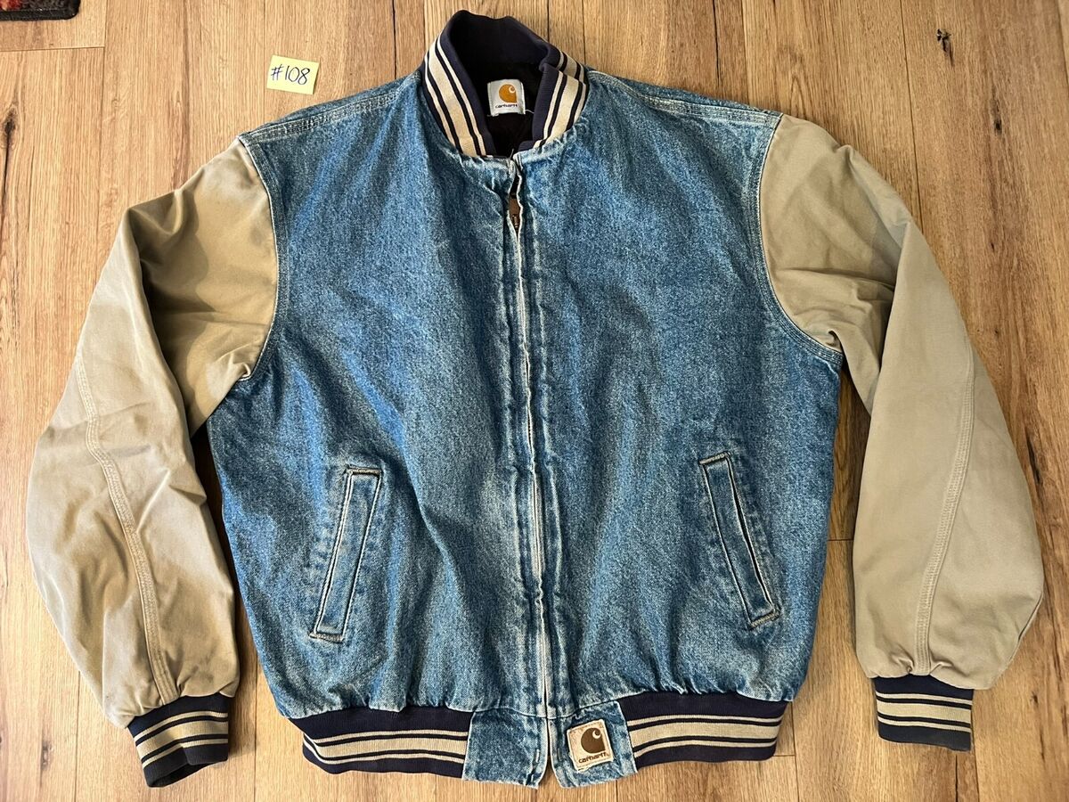 Vintage Carhartt Quilted Flannel-Lined Washed Denim Baseball Vintage Carhartt Quilted Flannel-Lined Washed Denim Baseball