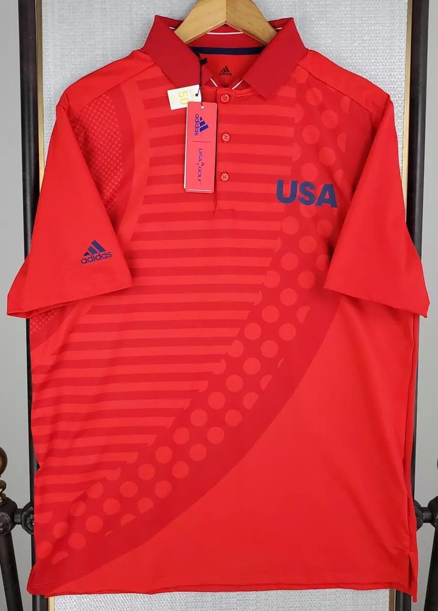 NEW 85 ADIDAS x USA GOLF Size Large Mens Polo Shirt Performance