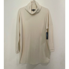 Lulus Sweater Dress Womens L Ivory Turtleneck Long Sleeve Pullover USA New