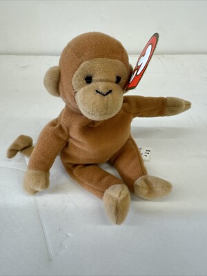 Vintage Ty Teenie Beanie Baby Bongo The Monkey 6'' Plush 1993