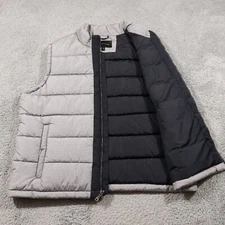 Banana Republic Puffer Vest Full Zip Outdoor Heavy Insulated Mens XL Gray