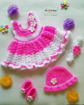 Baby Dresses Crochet Fairy Princess Girls Kids Pageant Wedding Formal 10 Designs