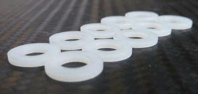 JAYBEEBIKERBITS Hard Plastic Nylon washer Spacer 12mm od x 6.3mm ID 1.6mm thick M6 - pack of 10