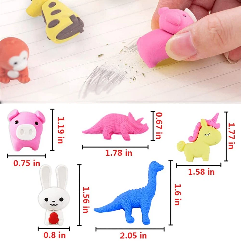 UMEELR 28 Packs Kids Valentines Party Favors Set with Animals Puzzle Erasers ... - Image 3 of 4