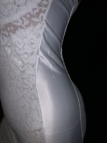 38 D NOS VTG Satin Lace Bra Girdle Full Slip Spandex One Piece Body Shaper