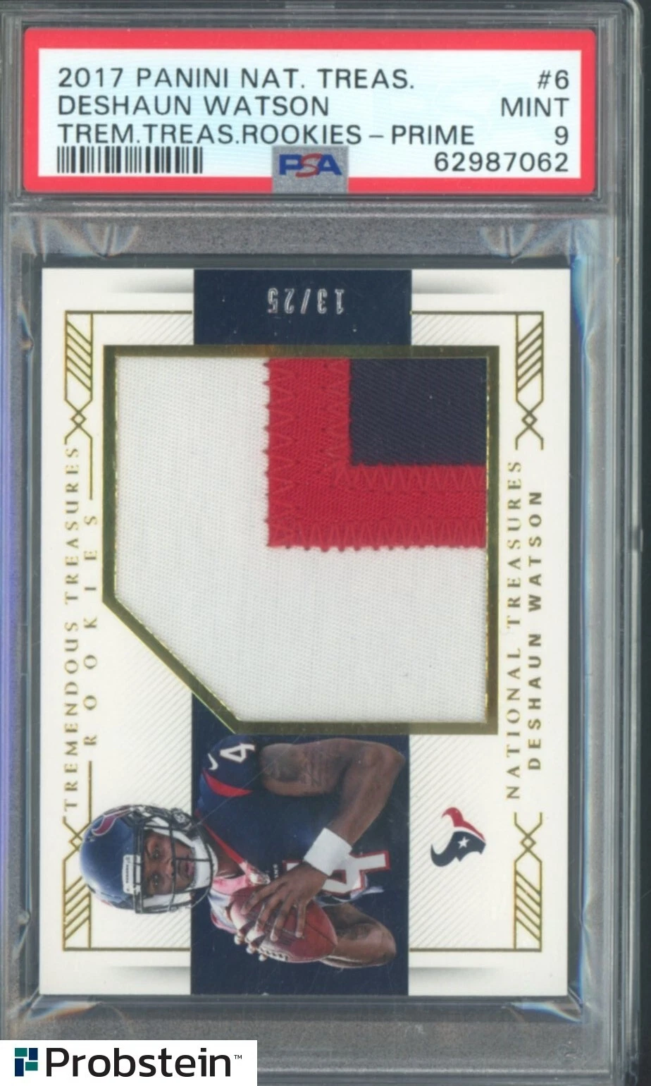 Deshaun Watson Panini National Treasures Tremendous Treasures Rookies #6 Prime