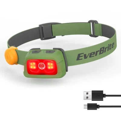 EverBrite Rechargeable Headlamp 350 Lumen Headlamp Red Light and Memory Function