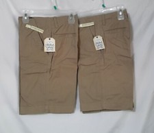 BOYS NWT FADED GLORY ADJUSTABLE WAISTBAND FLAT FRONT SHORTS SET OF 2
