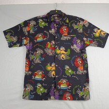 Jimmy Buffett Margaritaville Men's Medium Button Up Short Sleeve Cancun Parrot