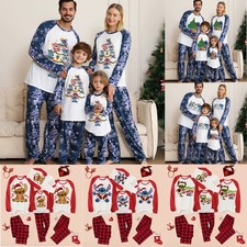 2025 Christmas Family Matching Pyjamas Adult Kids Stitch Xmas Nightwear Pjs Set